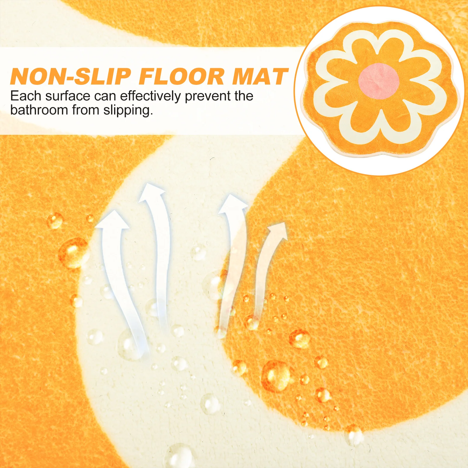 

Flower Shape Decorative Polyester Carpet Non-Slip Floor Mat Bathroom Shower Rug Water Absorption Anti-Skid Entryway Carpet