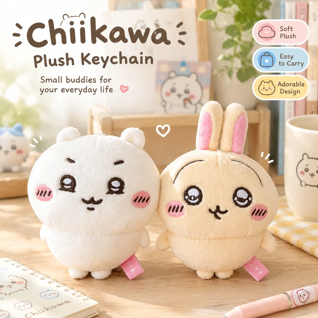 Kawaii Japanese Style Cute Chiikawa Usagi Big Watery Eyes Mini Soft Plush Stuffed Animal Doll Toy Gift Keychain Pendant Series