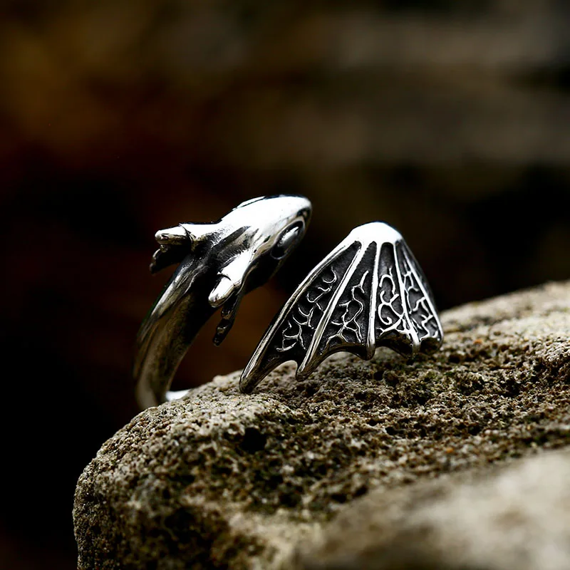 BEIER 2022 New Fashion Dragon Ring Pterosaurs Sword Ring Flying Dragon With Wings For Men Women