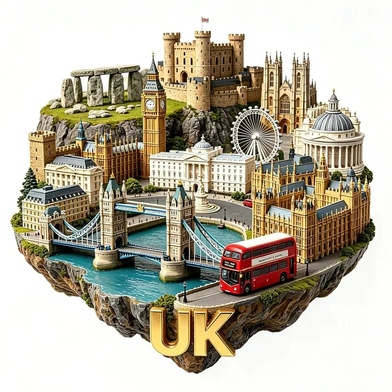 United Kingdom Metal Fridge Stickers London Travel Souvenirs Budapest Stockholm Canada Australia Fridge Stickers Birthday Gifts