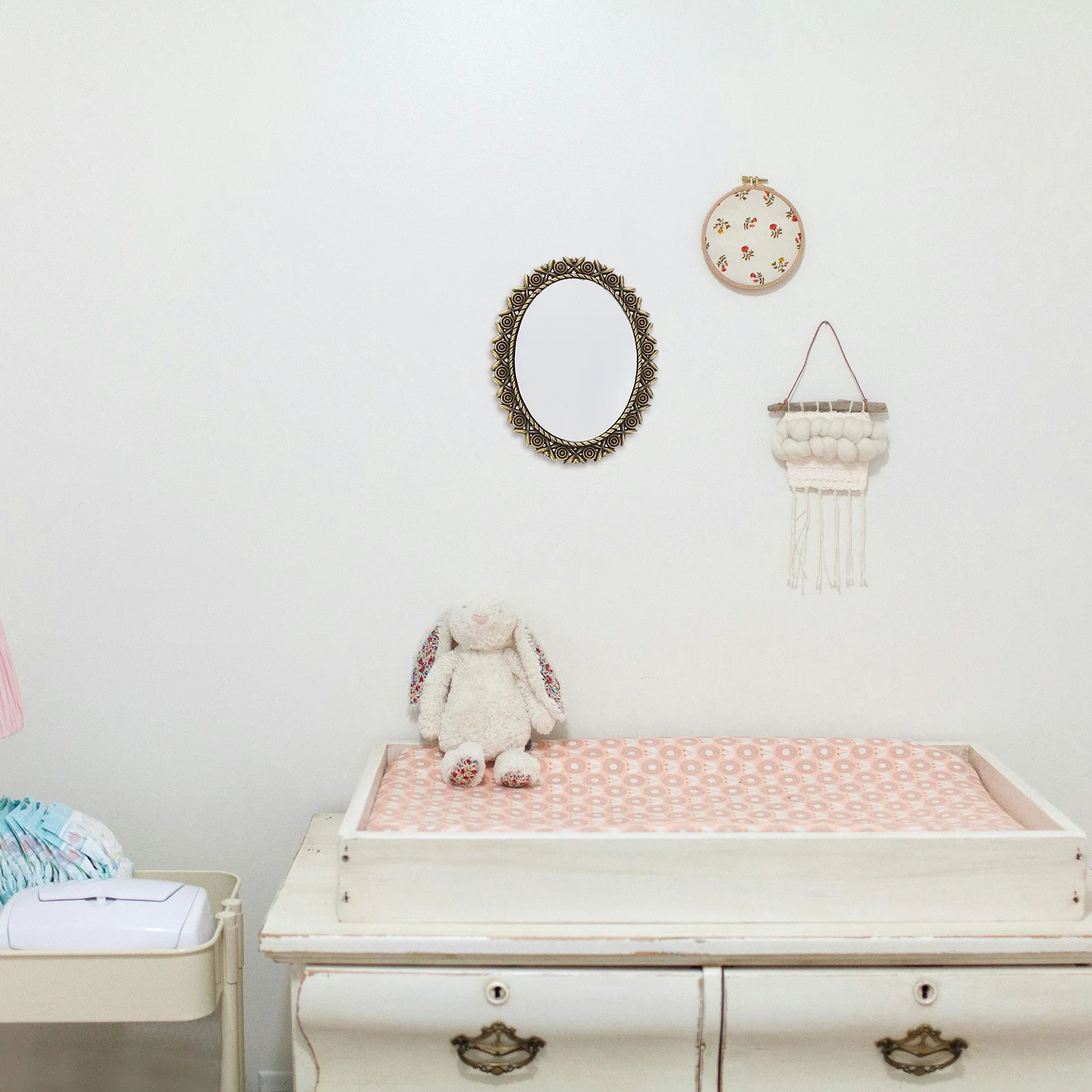 

4 Pcs House Decoration Mirror Oval with Ornate Miniature Dollhouse Furniture Gorgeous Ornaments Alloy Tiny Items