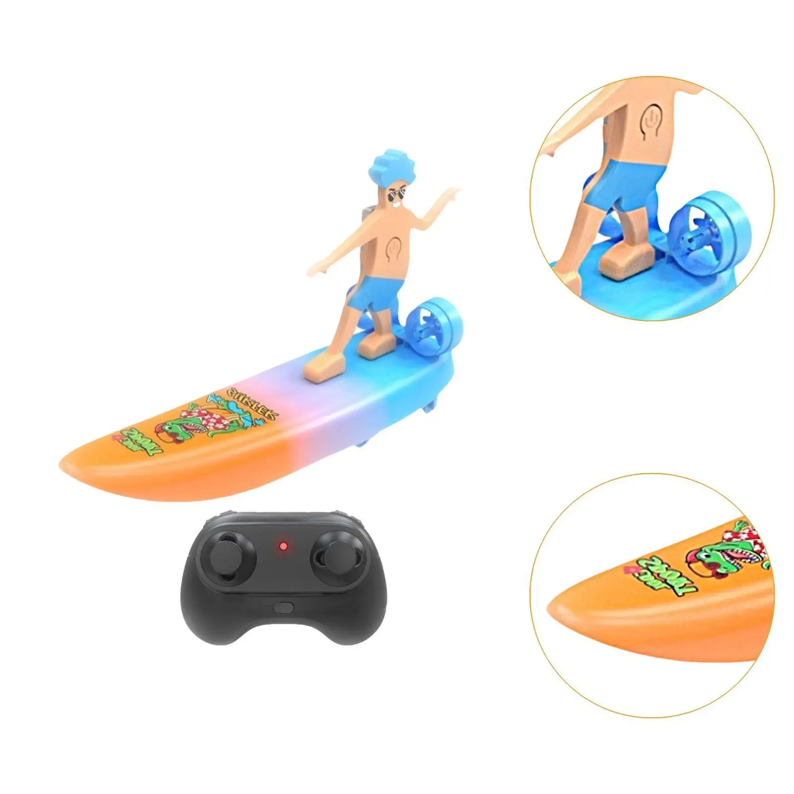 RC Boat High Speed Summer Toy Waterproof Surfboard for Kids Adults Gift