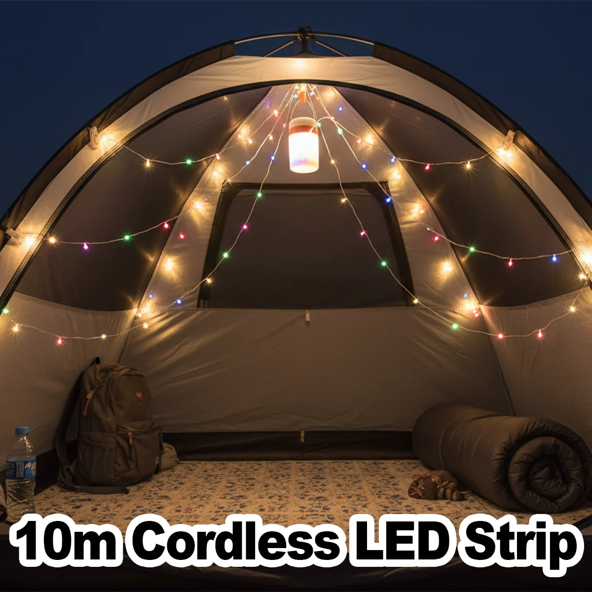 Pop Rechargeable Led Camping String Light 10m Lanterns Hook Night Lanterne Portable Lights Fairy Multifunctional Flashlight Back