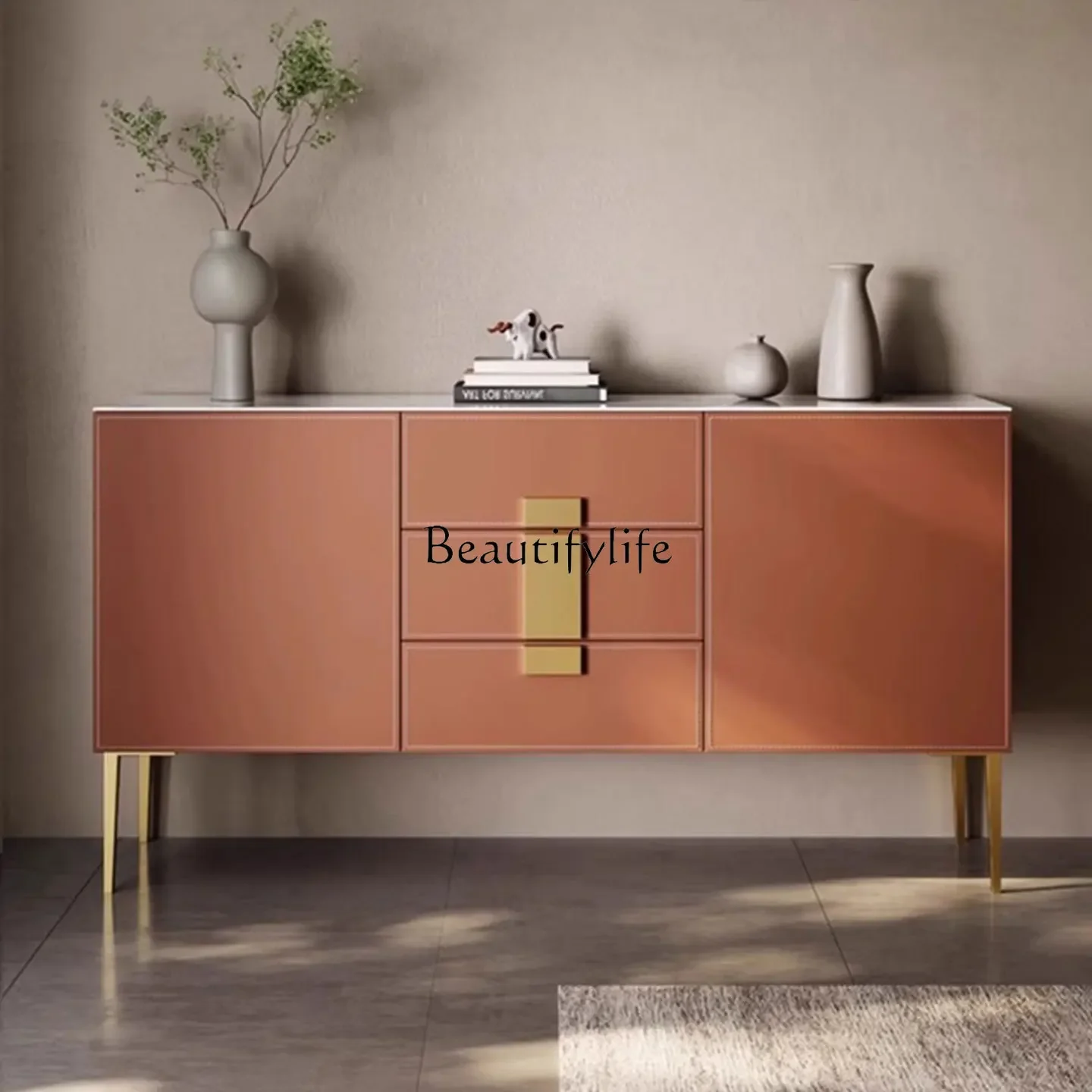 

yj19 Sideboard Cabinet Light Luxury Modern Minimalist Living Room Dining Room Integrated Wall-mounted Saddle