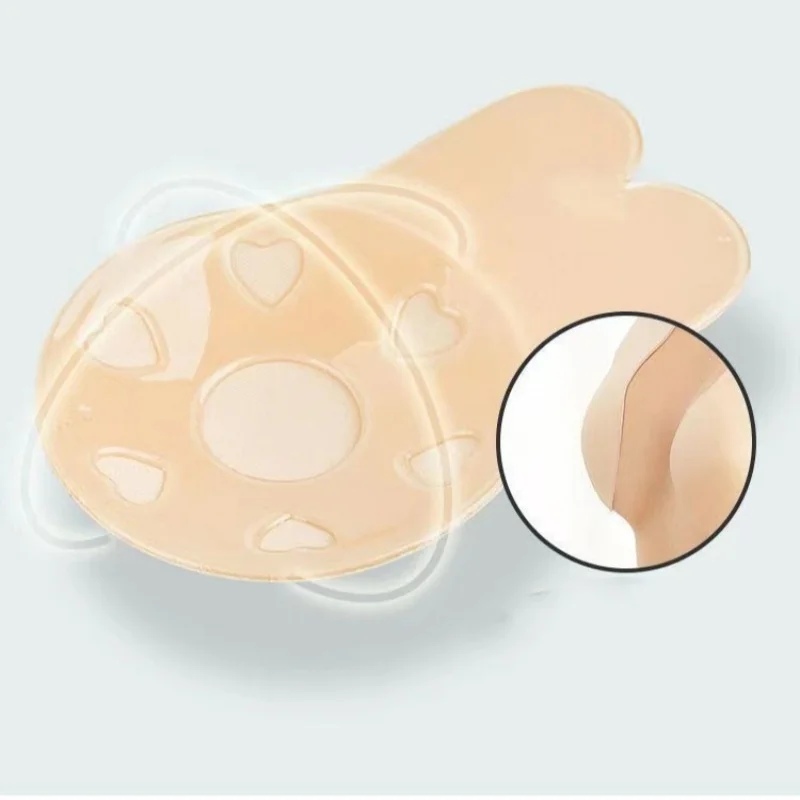 2 Pairs of Breathable Silicone Breast Patches with High Texture Lifting Rabbit Ears and Chest Patches, Anti Glare and Anti Sagg