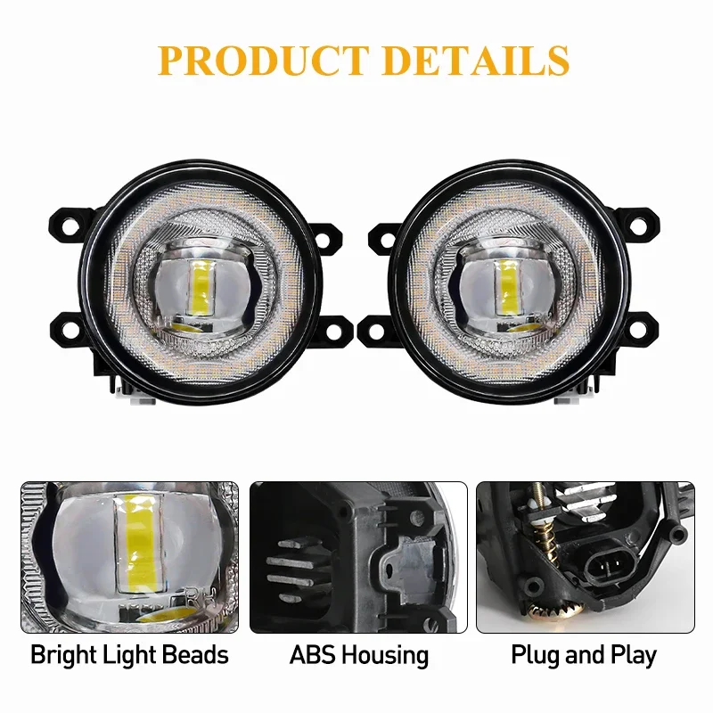 For Toyota Hilux Revo 2015 2016 2017 2018 2019 Car Fog Lamps LED Halogen Daytime Running Lights DRL Front Bumper Daylights 12V view 2