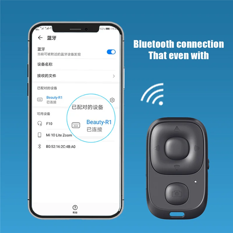 Controlador inalámbrico recargable con Bluetooth, temporizador automático, palo de cámara, disparador para teléfono, Selfie