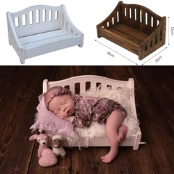 Newborn Photography Furniture Vintage Wooden Chair Bed Baby Auxiliary Posing Sofa Cirb Props Studio Baby Photographic Supplies