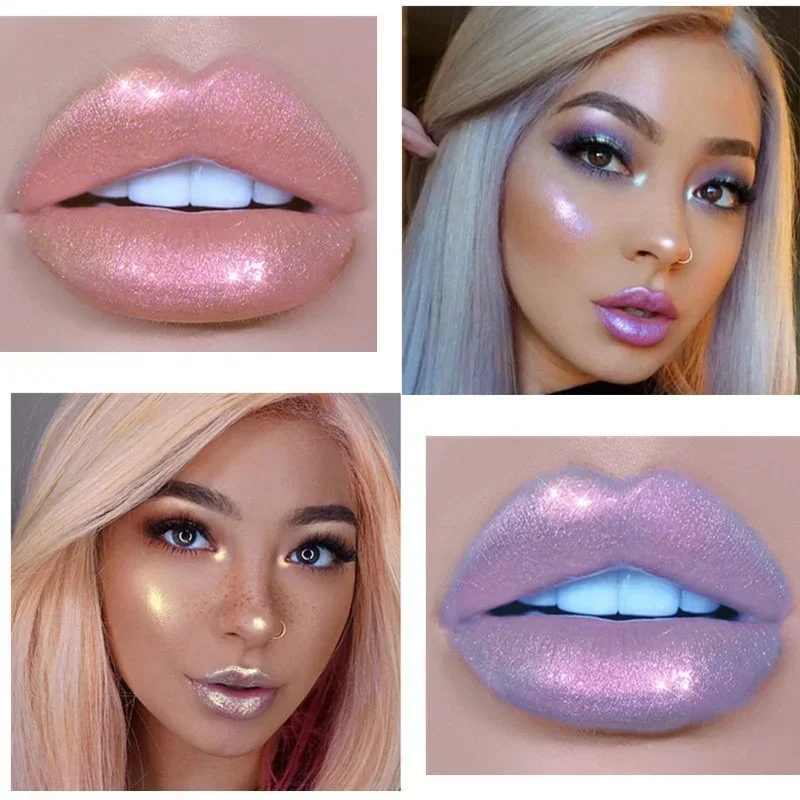 6 Colors Mermaid Glitter Lip Gloss Waterproof Holographic Liquid Lipsticks Not Fading Long Lasting Lip Tint Cosmetic Makeup