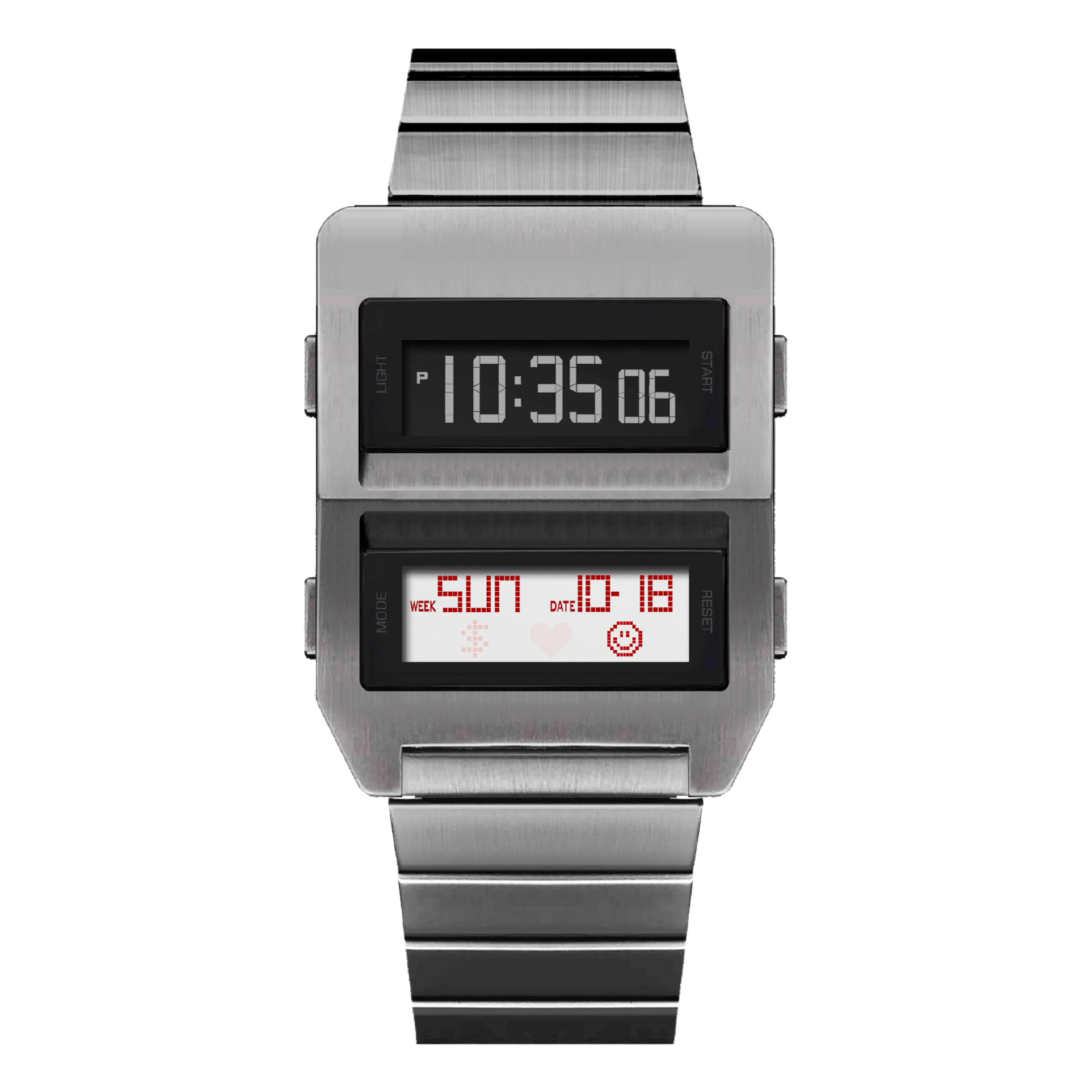 

BENLY WATCH Matrix Electronics Watches For Man Vintage 70s Retro Stainless Steel Quartz Led digital Watches M3 Square