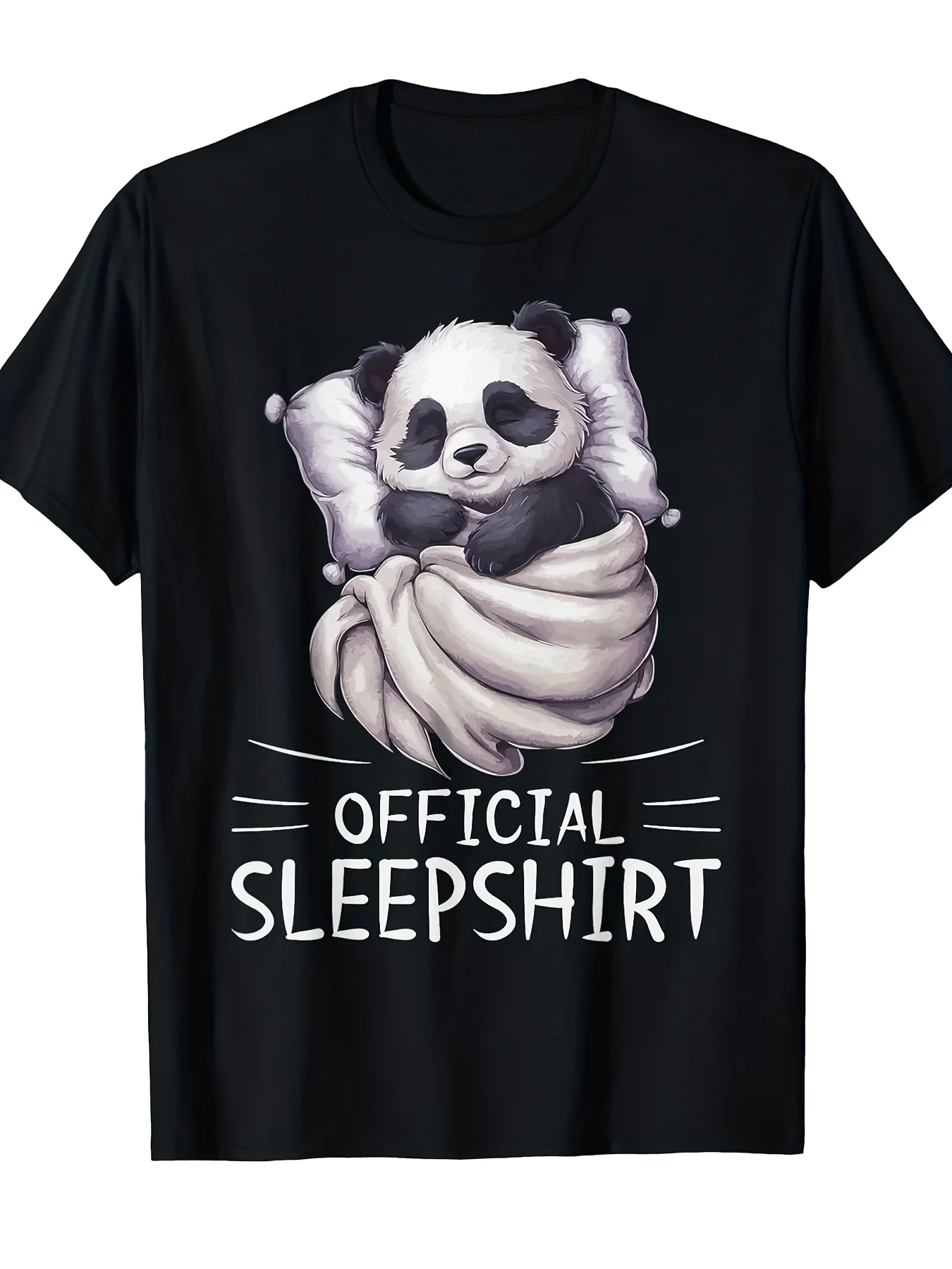 Panda Animal Official Pajamas and Robes T-Shirt [Cool Design] Street Style T-Shirt Comfortable Round Neck Short Sleeve Casual Daily Wear Outdoor Activity Top
