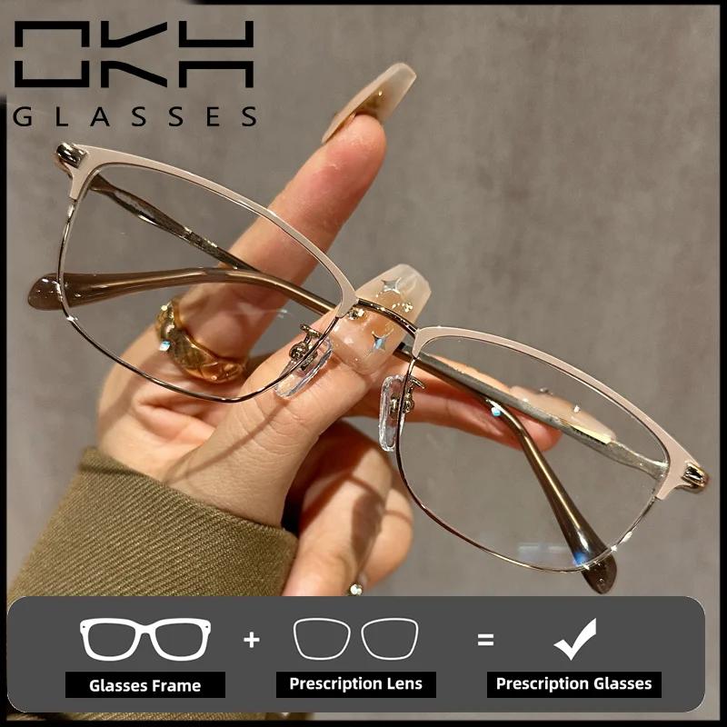 

OKH 1236 Non-magnetic Ultra-light Glasses Frame Myopia Female Male Prescription Eyeglasses Reading