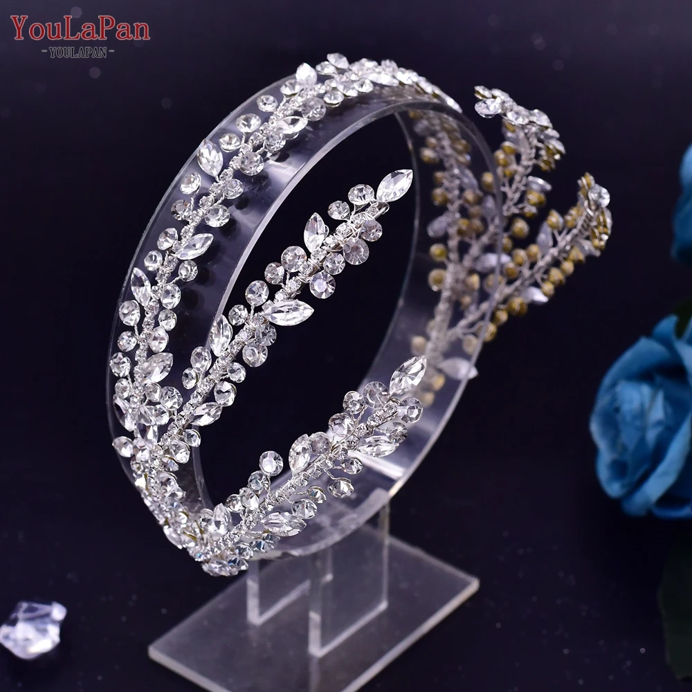YouLaPan HP496 Strass-Braut-Stirnband Luxuriöses Braut-Haaraccessoire Damen-Kopfschmuck Hochzeits-Haaraccessoire Braut-Tiara – Detail 5