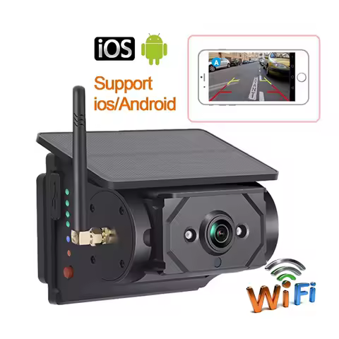 WIFI Solar Wireless Backup Camera Magnetic Base Android IOS APP Control AI Blind Spot Alarm For Caravan Trailer Horse Float