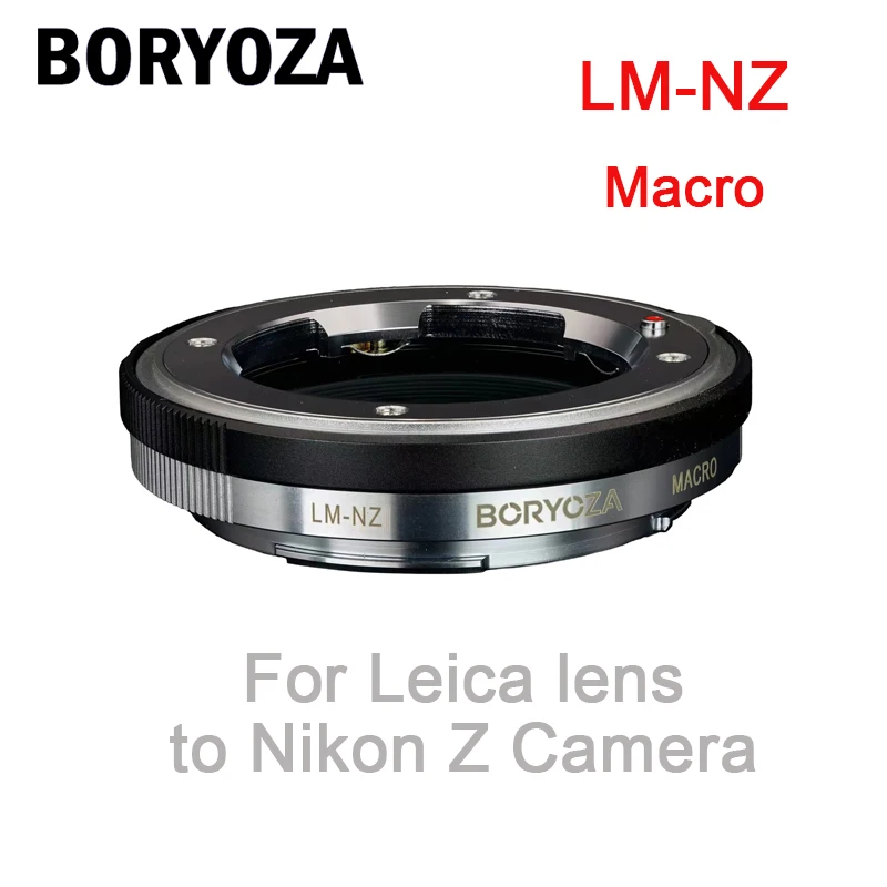 BORYOZA LM-NZ Macro Lens Mount Adapter Ring For Leica Lens to Nikon Camera Support Macro Shooting/Trap Focusing/EXIF Information