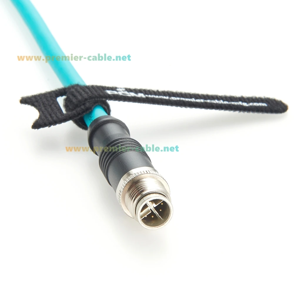 Rj45 cat6a ethernet para m12 8pin x código cabo ip67 alta flex gige visão cabo de câmera industrial para cognex keyence basler sensor