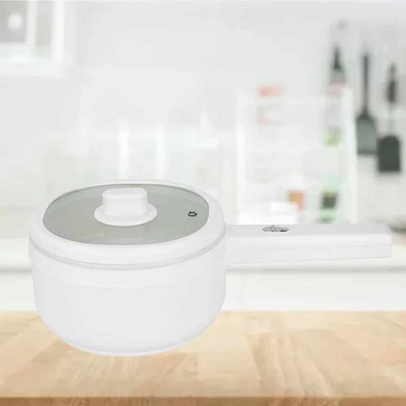 Multifunctional Electric Hot Pot Transparent Lid Smart Mini Cooker White For Dormitory Kitchen Use view 3
