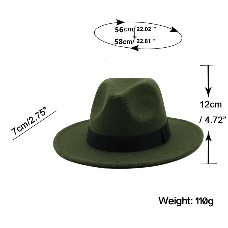 Simple Wool Wide Brim Floppy Felt Trilby Bowknot Fedora Hat For Elegant Womem Ladies Winter Auturmn Cashmere Gangster Church Hat