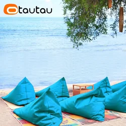 OTAUTAU Outdoor Bean Bag Pouf Cover No Filler Garden Beach Swimming Pool Puff Pillow Sac Camping Chaise Lounge Waterproof DD036