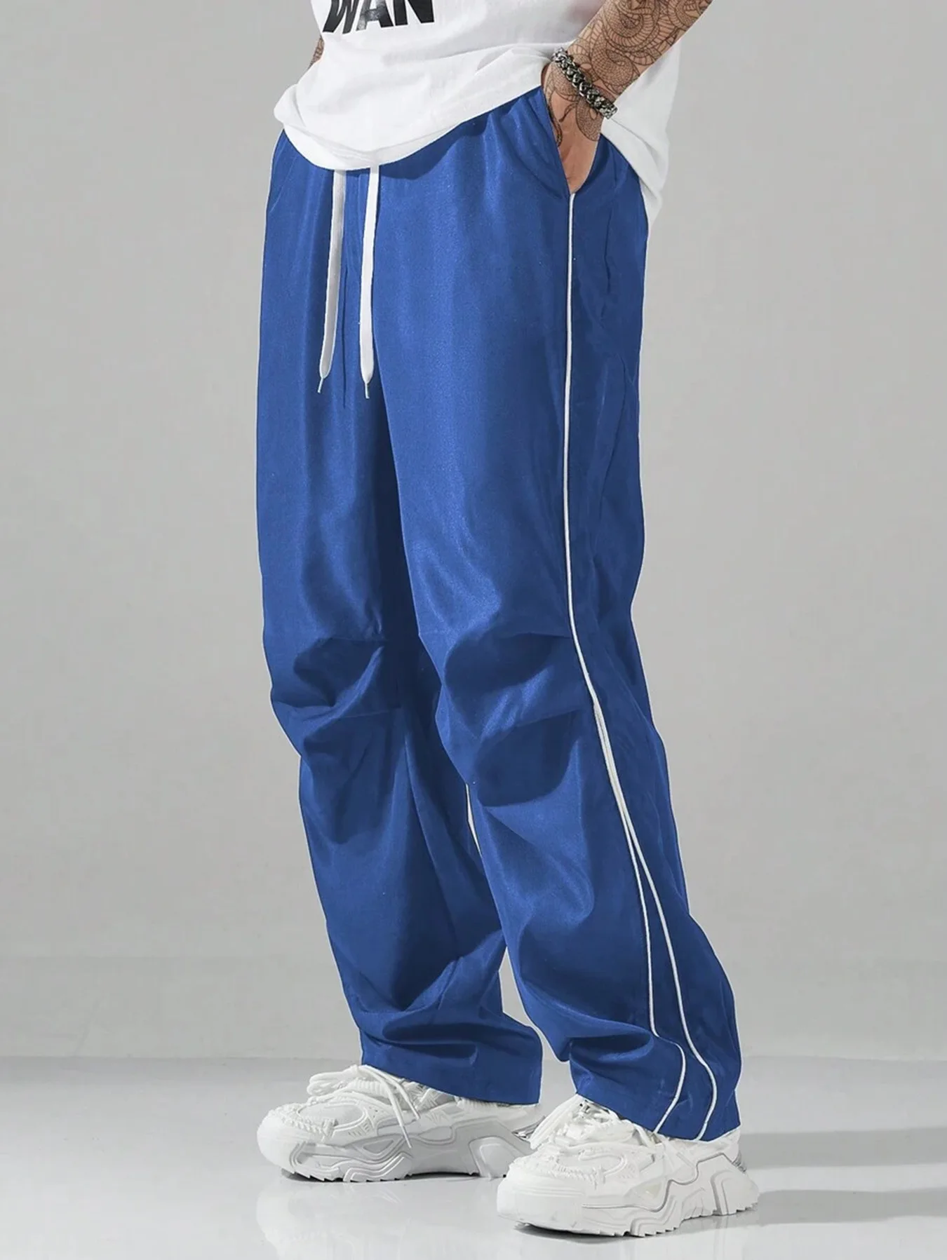 Spring Summer New Men American Streetwear Vintage Functional Cargo Pants Outdoor Sports Casual Loose Straight Leg Trousers