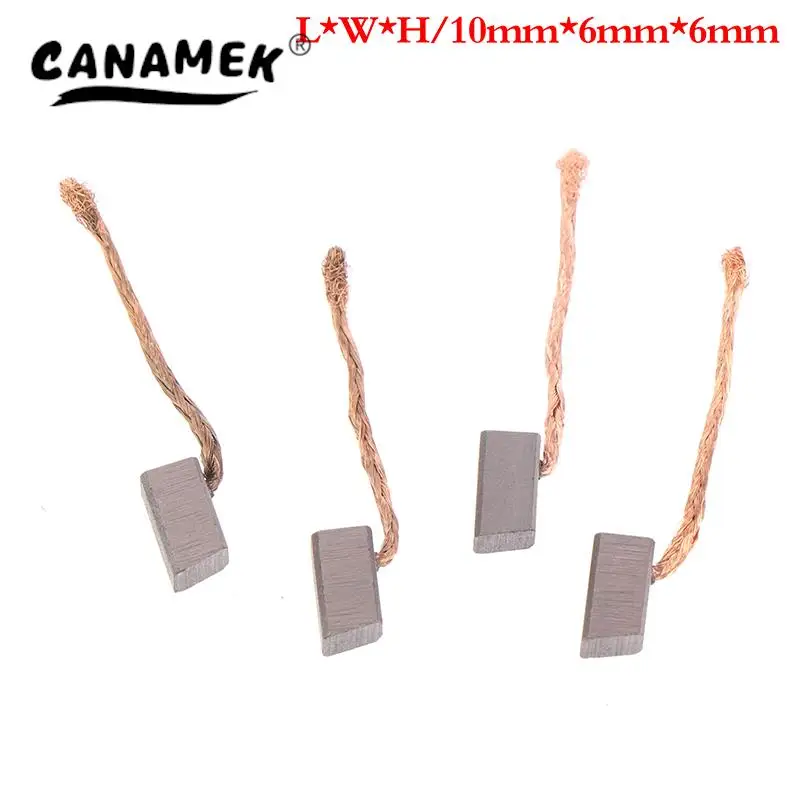 4pcs Electric Motor Carbon Brush Power Tool Blower Fan Graphite Brushes 6x6x10mm