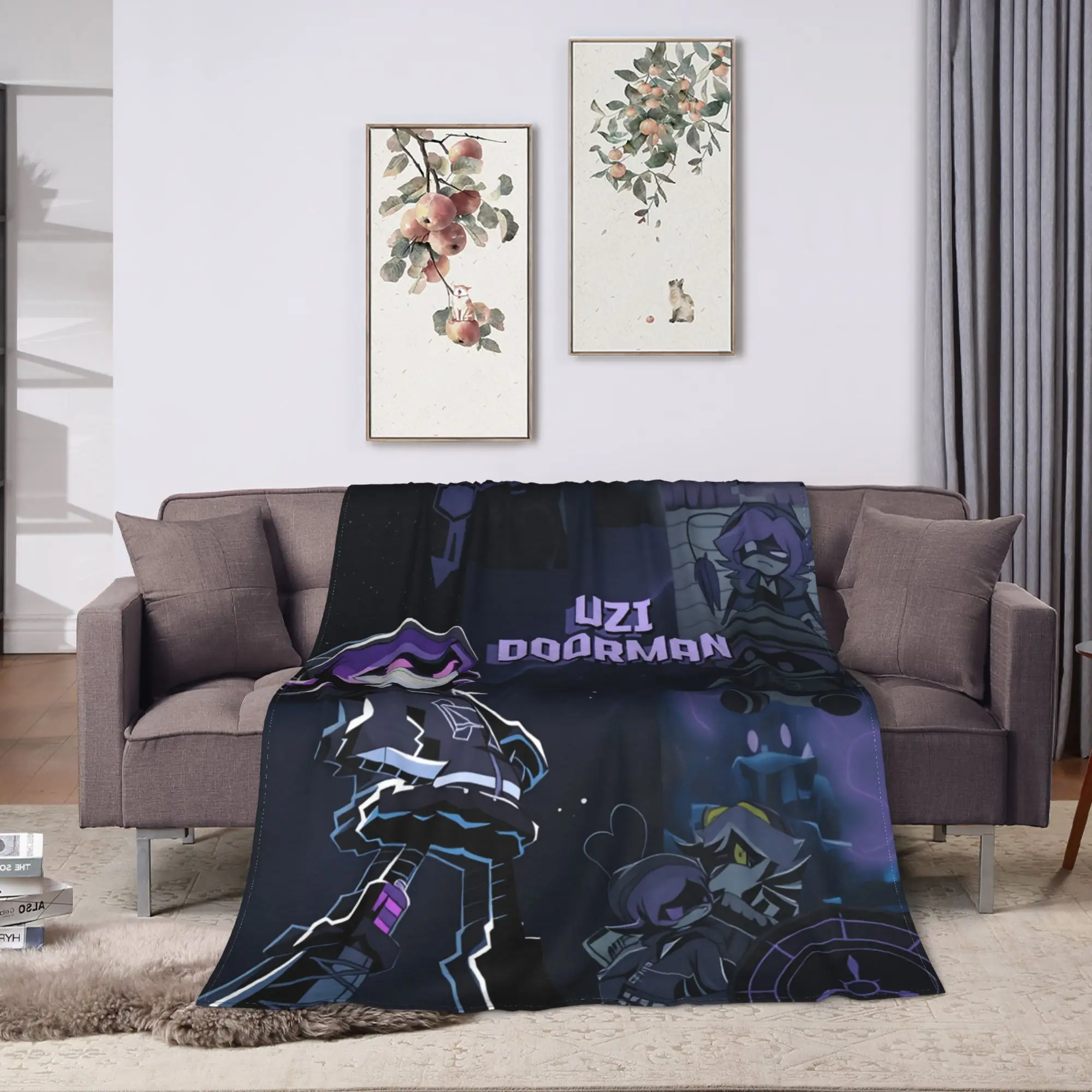 Murder Drones N and Uzi Blanket  Warm Soft Street Trend Plush Throw Blanket For Bedroom Travel Flannel Bedspread Bed Cover