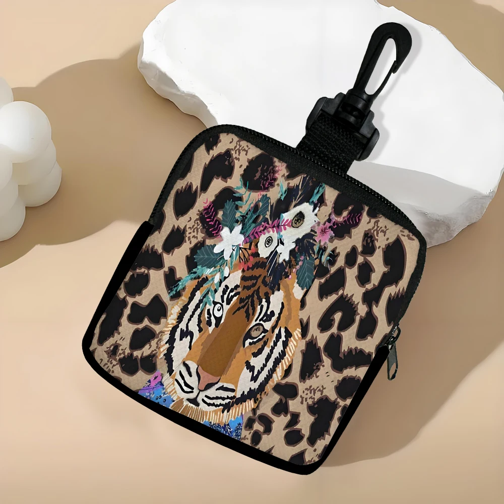 1pc Tiger Pattern Printing Large Capacity Coin Wallet Digital Printing Coin Wallet Storage Bag, Ideal Choice for Gifts