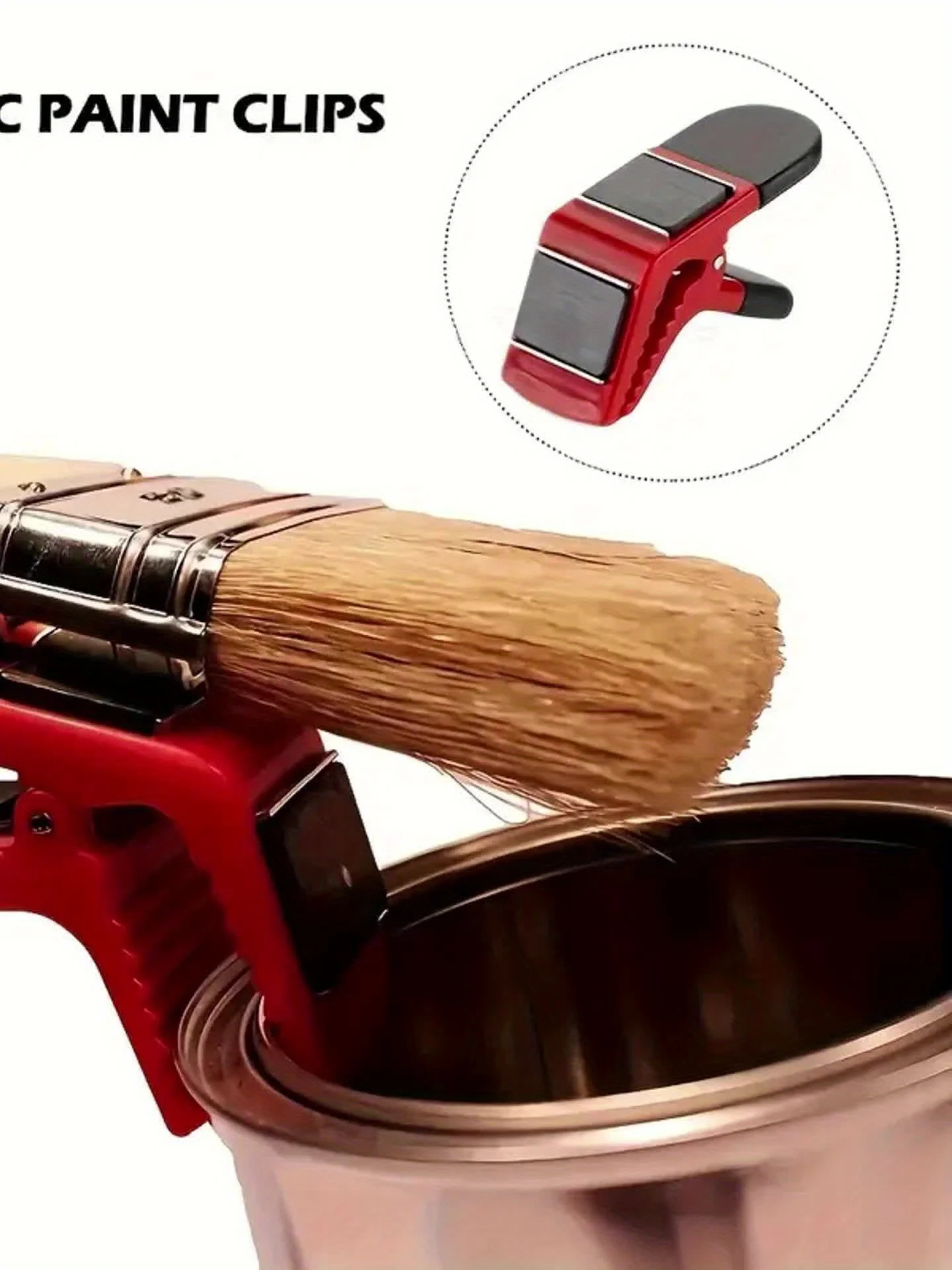 

1pc Magnetic Paint Brush Holder With Can Opener Durable Multi-Functional Tool For Secure Attachment Versatile Clamp