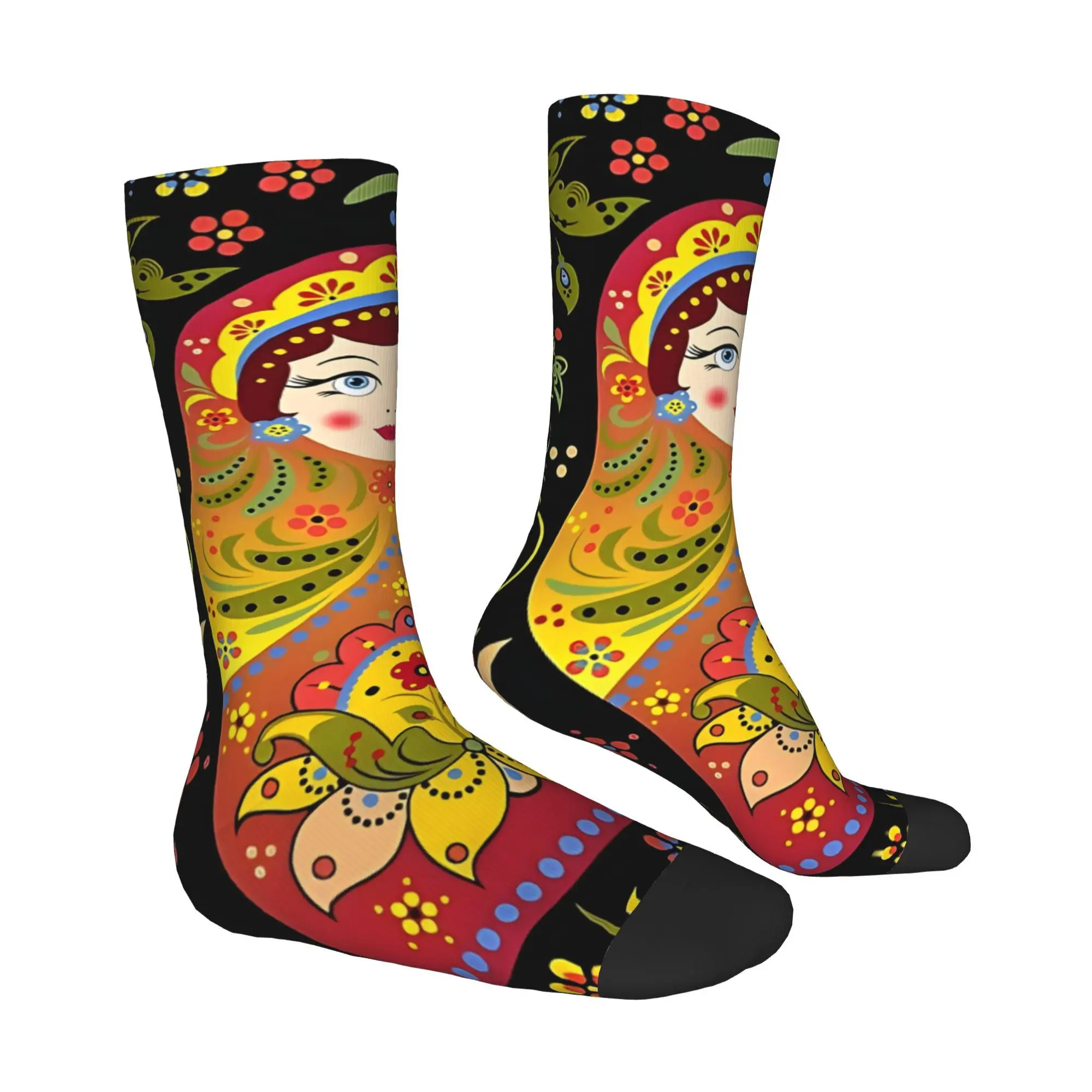 Funny Sock for Men Russian Doll Matryoshka Hip Hop Harajuku  Happy Quality Pattern Printed Crew Sock Novelty Gift