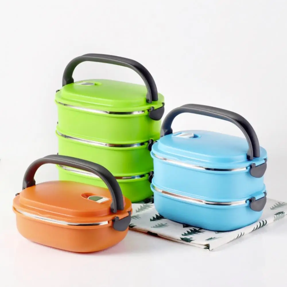 Food Container Storage Durable Picnic Lunch Box Box 1/2/3 Layer Student Stainless Steel Rectangle Thermal Bento Leak-Proof 2019