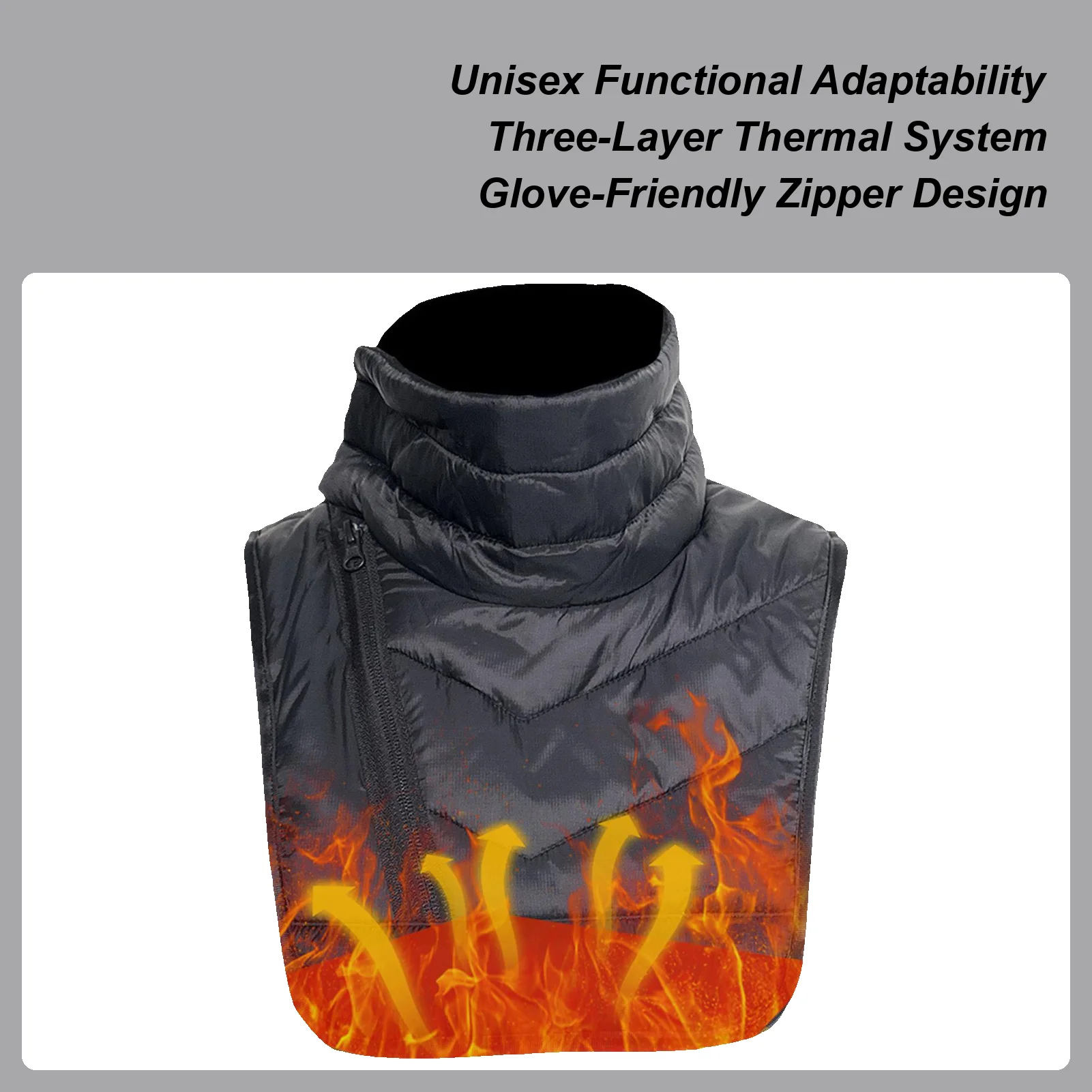 Motorcycle Neck Gaiter Windproof Zipper Closure Winter Cycling Neck Chest Cover For Skiing Fishing Running Hiking Outdoor