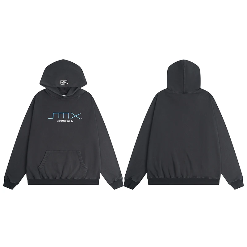Saint Michael New American Fashion Print Washed Old Style High Quality New Hoodies Men and Women