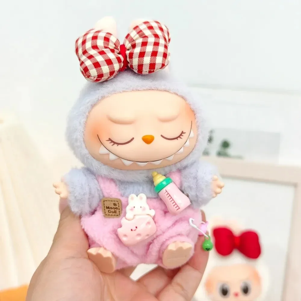 Mini Pop Kleding Outfit Accessoires voor Kpop Exo 15-17 cm Labubu en 10 cm Katoenen Pop Zoete Fles overalls Pak Kleding Cadeau