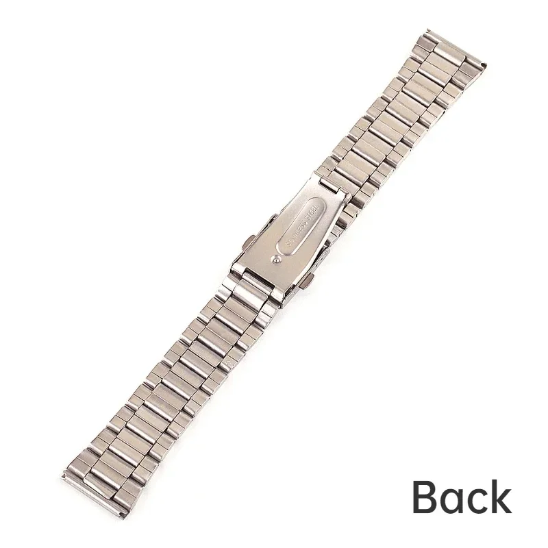 12/14/16/18/20/22/24mm Metal Strap Stainless Steel Links Watch Bands Folding Clasp Universal Bracelet for Men Replacement Band