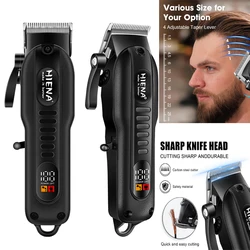 HIENA-recortadora de barba para hombres, afeitadora, juego de cortapelos, máquina de corte de pelo, recargable por USB, cortadora de peluquero, corte de pelo profesional