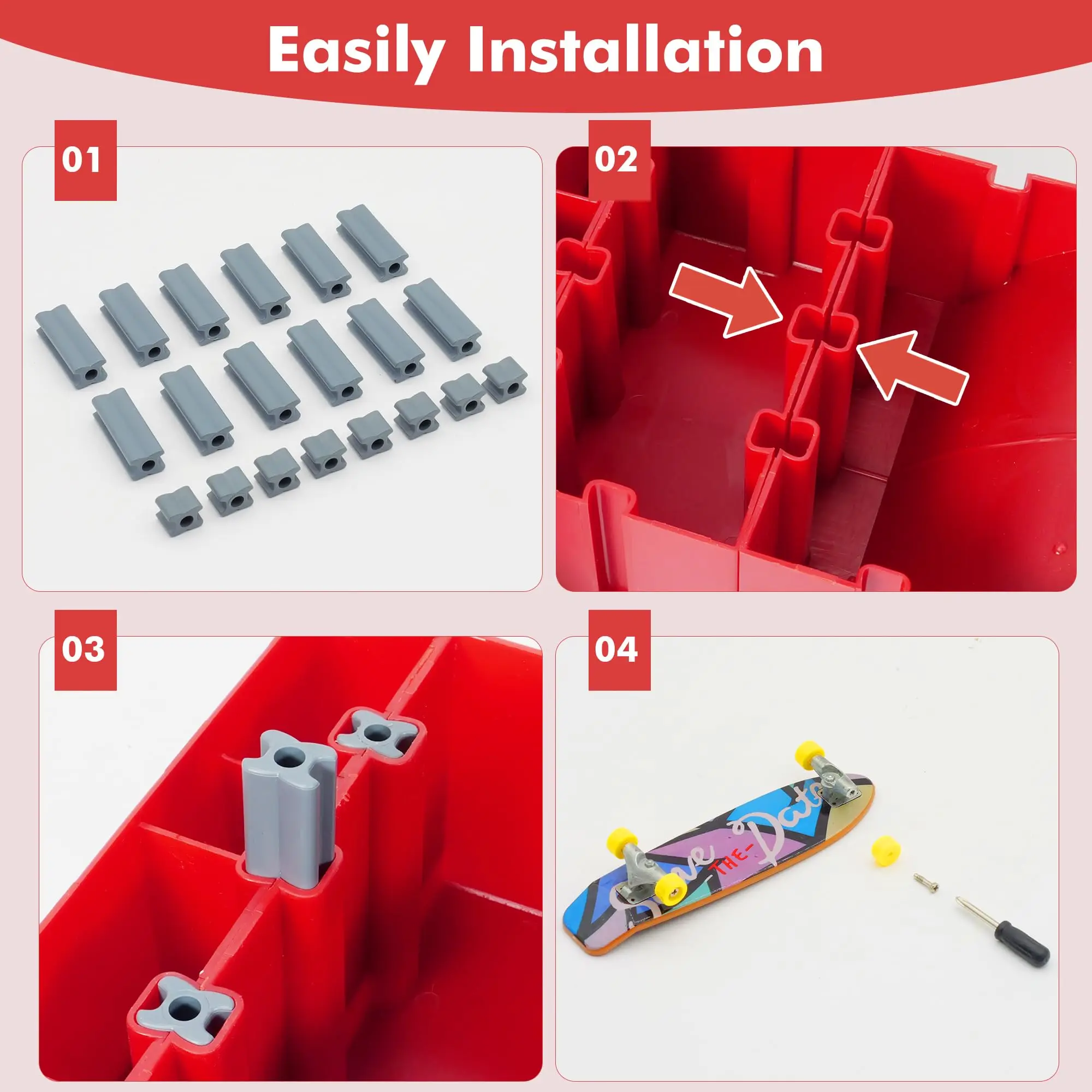 Finger Skateboard Park Kits (9 in 1), Finger Skateboard Rampen Set mit 5 Fingerboards, Finger Scooter, Finger Bike, Finger Skateshoe