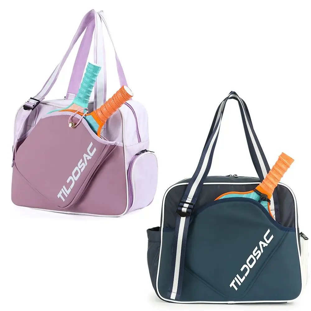 

Нейлоновая сумка для ракеток для пиклбола с отделением для обуви, большая вместительная сумка для ракеток для пиклбола, регулируемый ремень, водонепроницаемая.