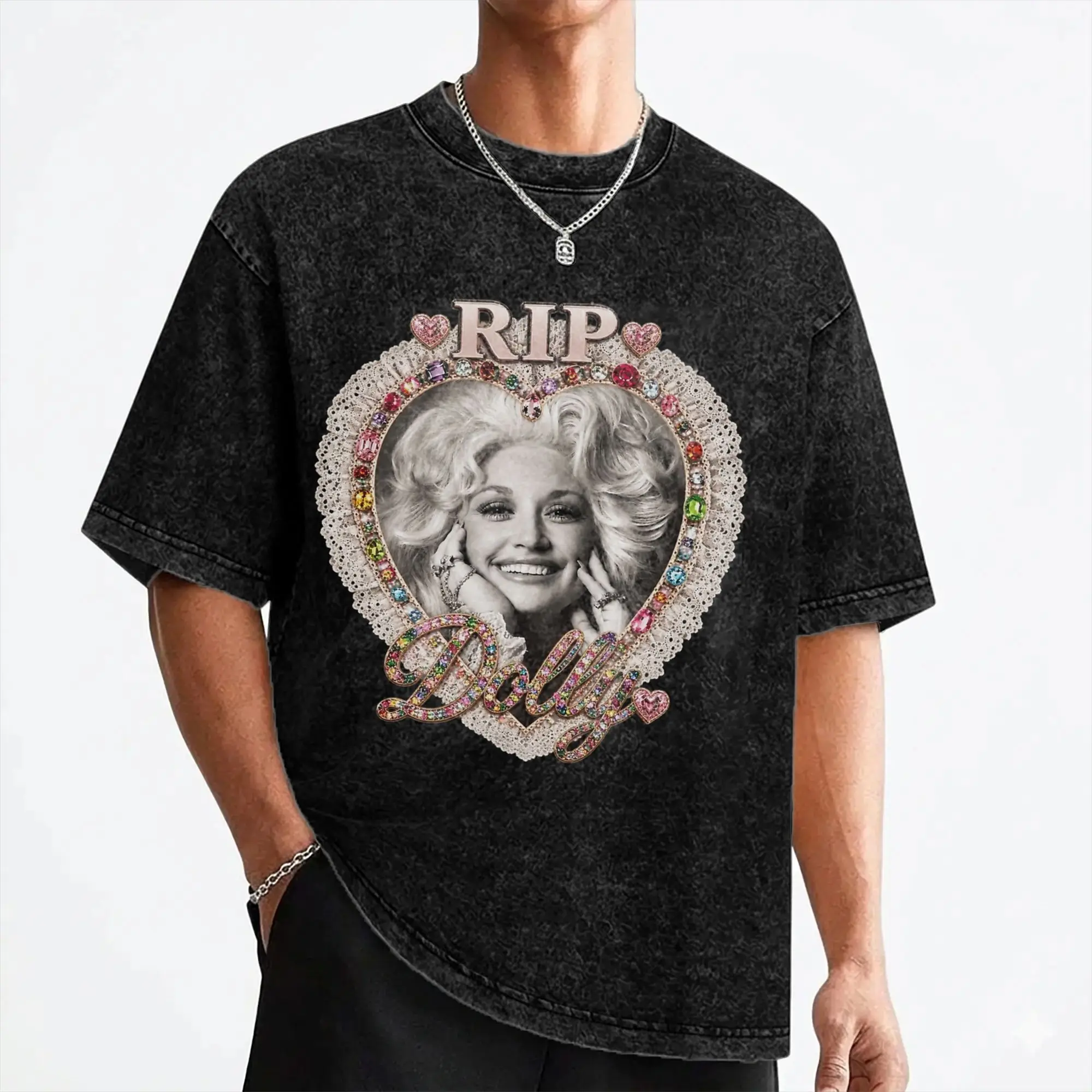 Singer D-Dolly Parton T Shirt Washed 100% Cotton Harajuku T-Shirt  Vintage for Men Women Streetwear Summer Tee Shirt