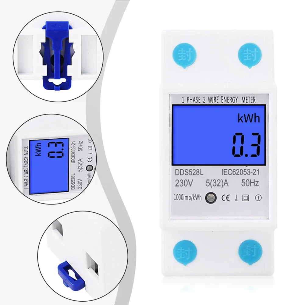 

Current Monitoring Meter Digital Energy Meter Home Energy Monitoring 4 7 8cm 1.57 2.75 3.14in Clear LCD Display