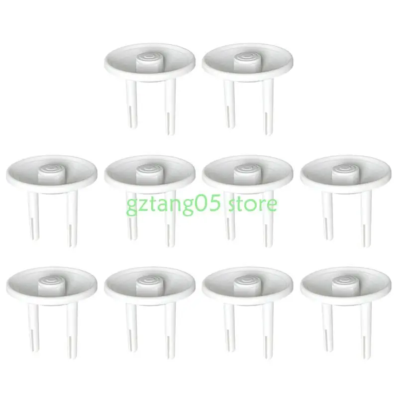 

57EE Pack of 10pcs European Safe Child Outlet Protector Shock Prevention Wall Socket Cover for Toddler Safety Home White