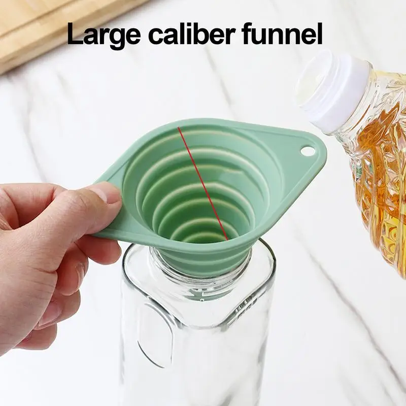 Silicone Foldable Funnel Foldable Wide Mouth Filler Funnels for Kitchen Use Filling Bottles Canning Cooking and Water Powder - Image 5