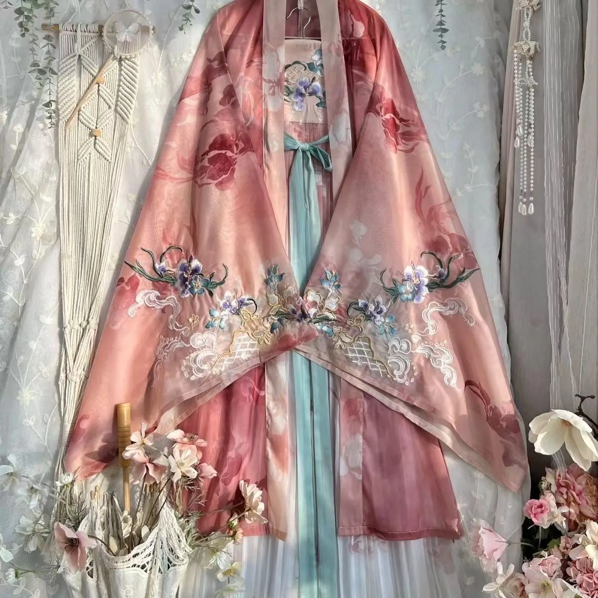 Hanfu Heavy Industry Embroidered Long Sleeved Shirt Hezi Skirt Chinese Style Cosplay Costume Hanfu Suit