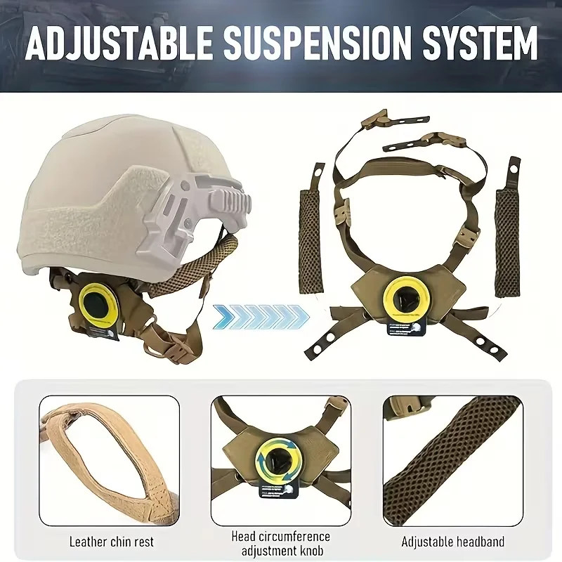 Trohow wendy fast mich capacete queixo cinta sistema de suspensão ajustável capacete caça acessório substituição para ciclismo ao ar livre