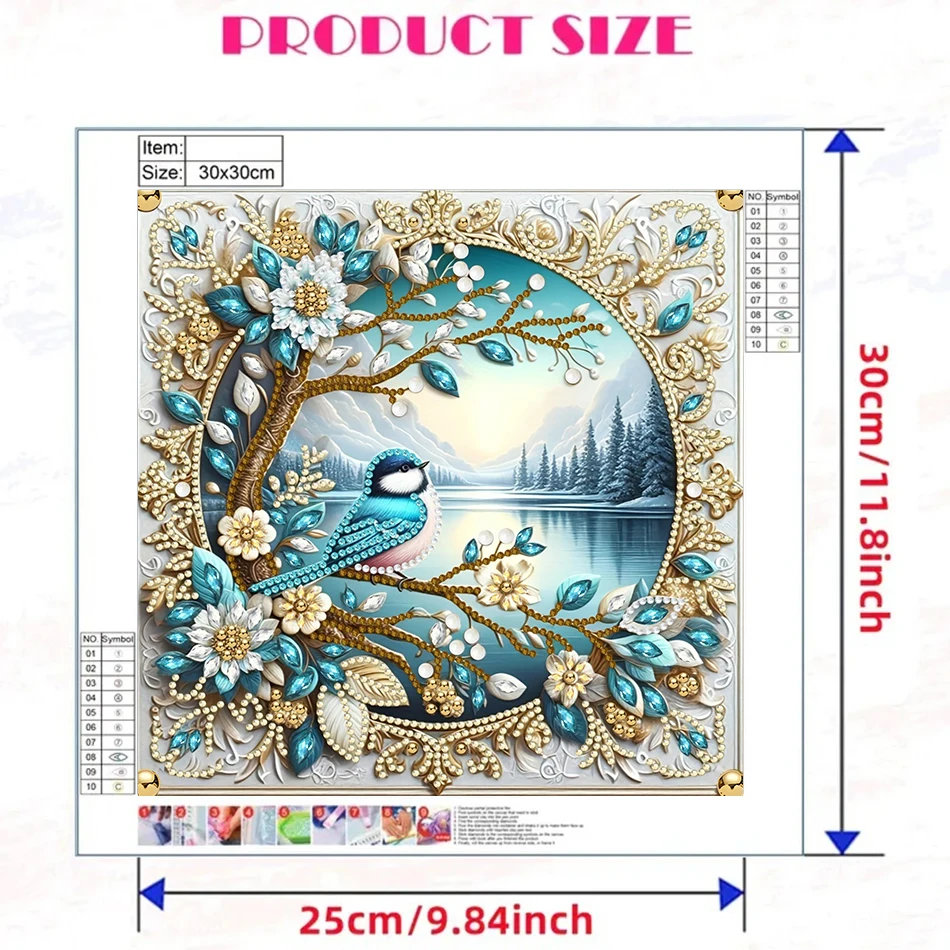 1pc Birds Pattern Diamond Painting Kit, DIY 5D Special Shape Crystal Animal Diamond Painting Mosaic Art Craft Gift