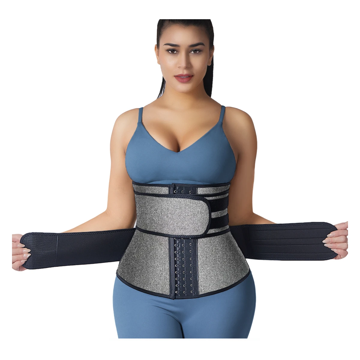 

Neoprene Waist Trainer For Women,Slimming Body Shaper,2 Hot Waist Trimmer Cincher Sweat Belt,Tummy Control Corset Gray