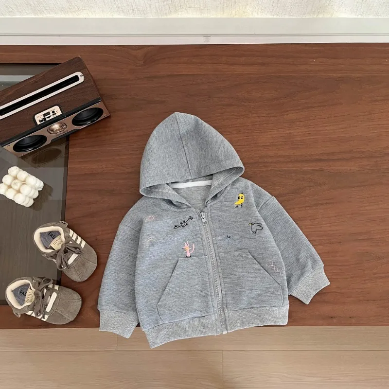 

Boys' Spring and Autumn Style Western Style Clothing Boys' Baby Korean Version Casual Hooded Jacket Loose and Versatile Pants
