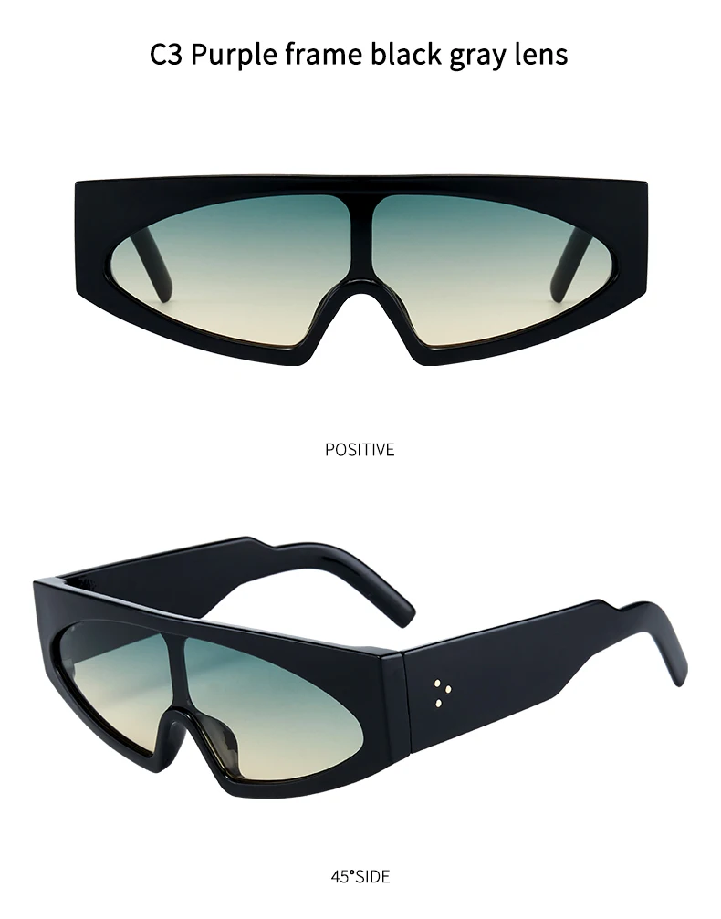 Grenzüberschreitende neue einteilige Sonnenbrille, europäische und amerikanische personalisierte einteilige Brille mit großem Rahmen, trendiger Street-Style M475 – Detail 12