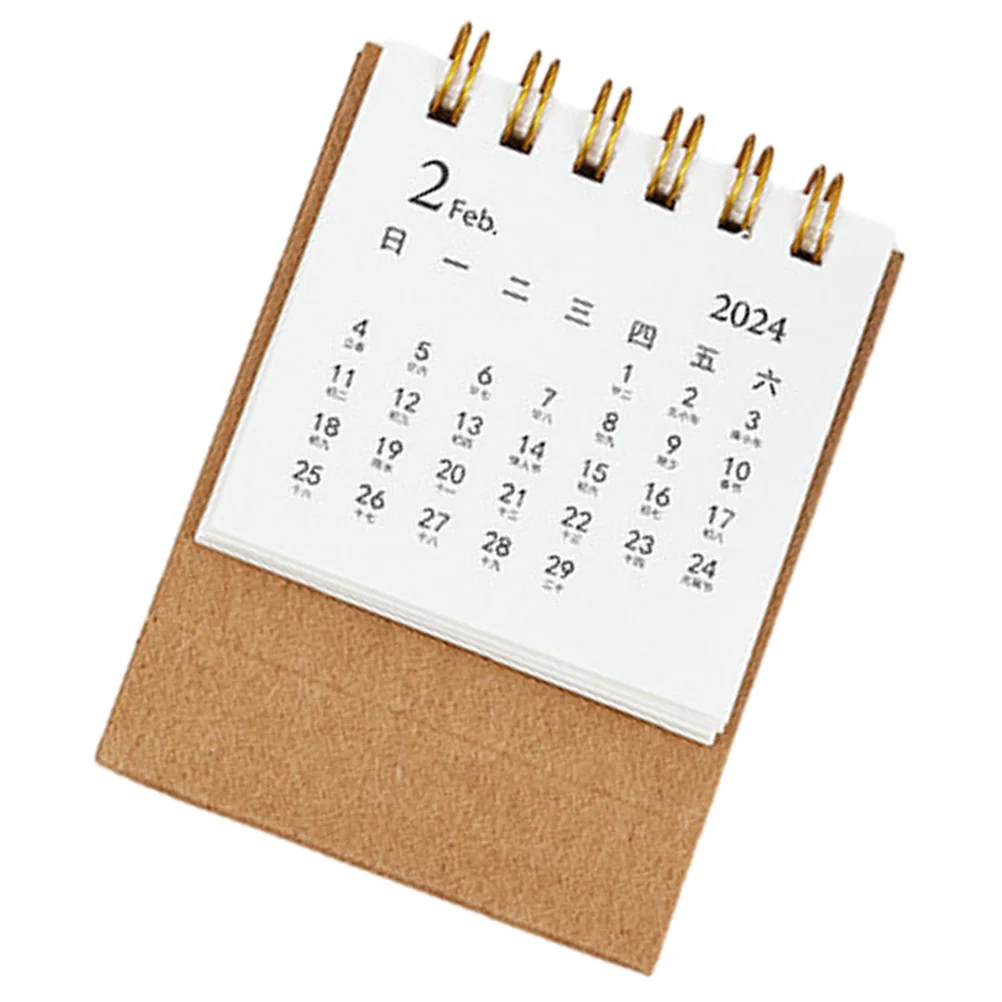 

Mini Desk Calendar 2024 Paper Material Office School Convenient Schedule Planner Tabletop Decor