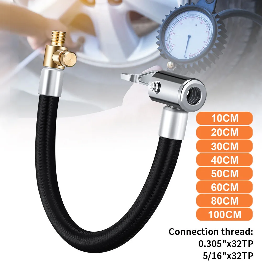 

Гибкий шланг для насоса с быстросъемным адаптером, шланг пистолета для подкачки шин с наконечником, удлинитель для насоса 10см