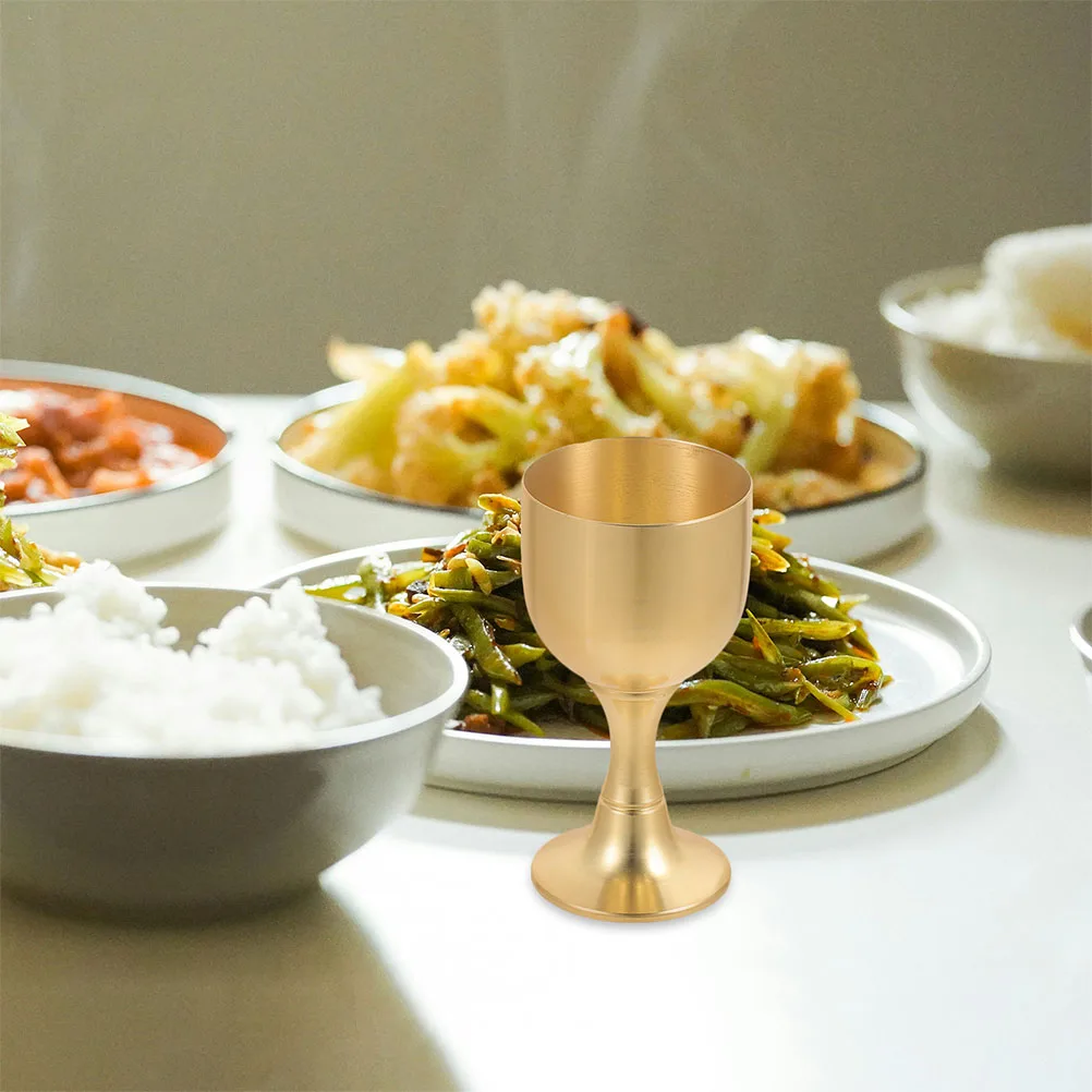 

2pcs Brass Goblet Vintage Offering Decorative Temple Home Accessories High Quality Smooth Surface Religious Ceremony